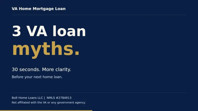 Three VA loan myths explainer poster